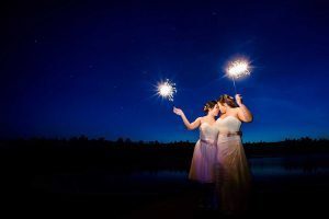 Night Photography of same sex couple in Algonquin