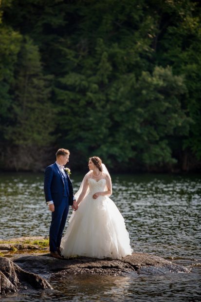Sherwood Inn Wedding Photo of couple by the water